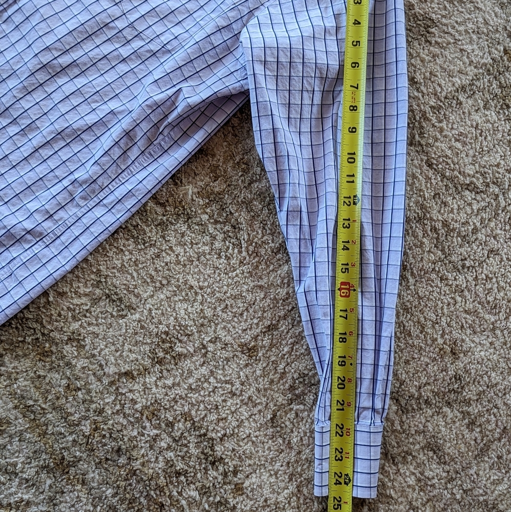 Michael Kors Men's Lavender Purple Plaid Button Down Shirt Size Large 16 34/35 - Picture 4 of 8